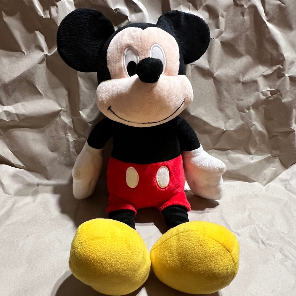 Disney Mickey Mouse 15in Plush Stuffed Animal Classic Red Shorts Yellow Shoes